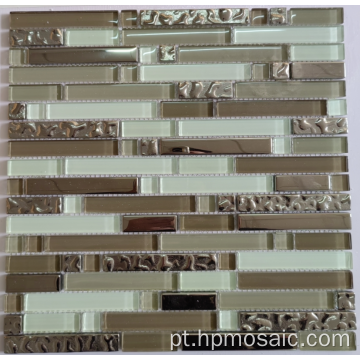 Mix branco mistura marrom mosaico de vidro laminado eletroplinado